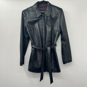 Wilsons Vintage Leather Jacket Belted Large